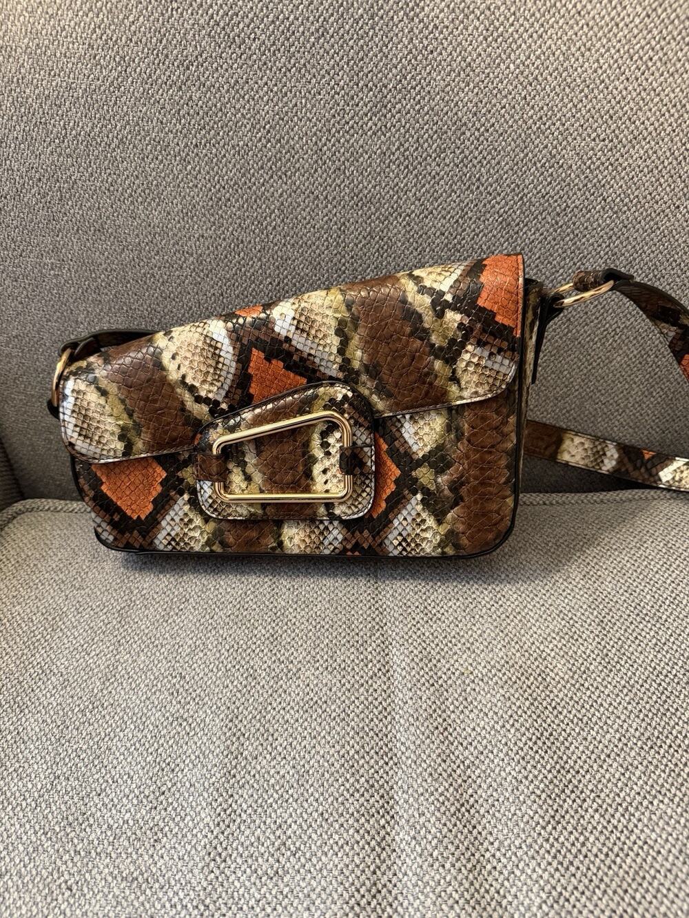 Cato snake-print shoulder bag